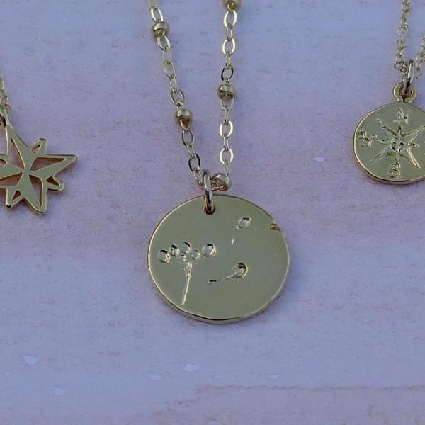 Gold Wishing Flower Necklace picture