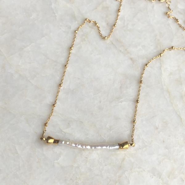 Pearl Bar Necklace |  IMK Jewelry picture