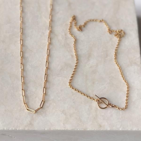 Gold Rolo Chain Choker with Toggle | IMK Jewelry picture
