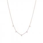 Rose Gold Necklace with Tiny CZ Dangles