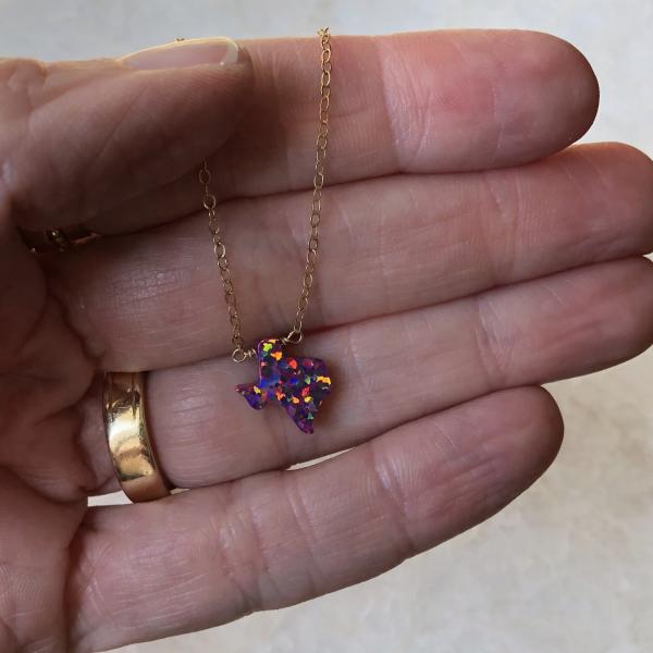 Maroon Texas Opal Necklace |  Gold or Silver picture