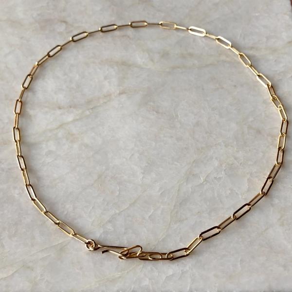 Paperclip Chain Gold Choker Necklace | Small Link picture