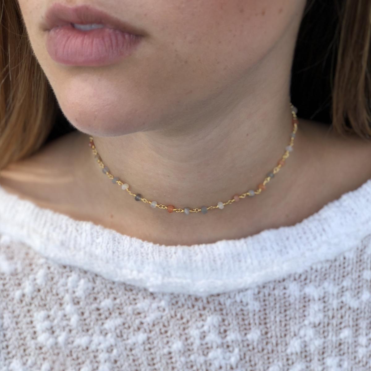 Multi-Moonstone Choker Necklace picture