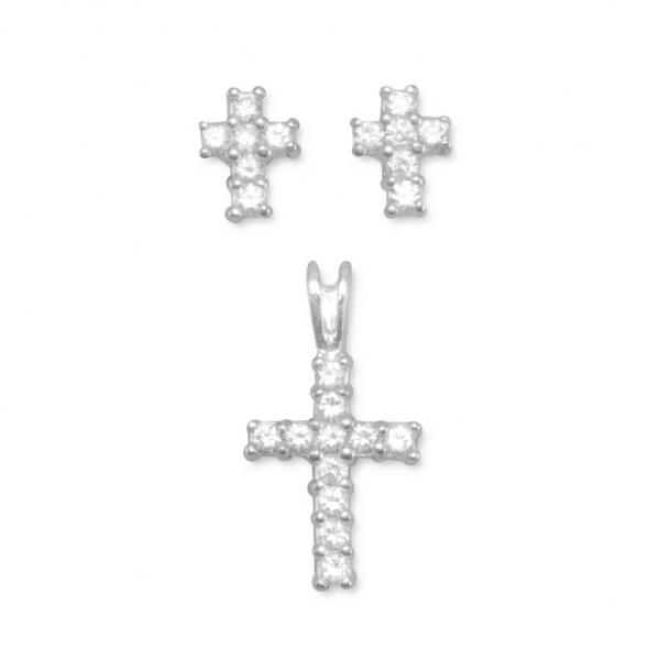 Tiny CZ Cross Necklace picture