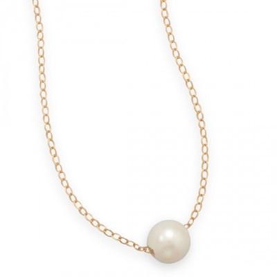 Floating Freshwater Pearl Necklace | Gold or Silver