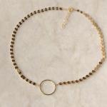 Eternity Circle Gold Disc Choker Necklace