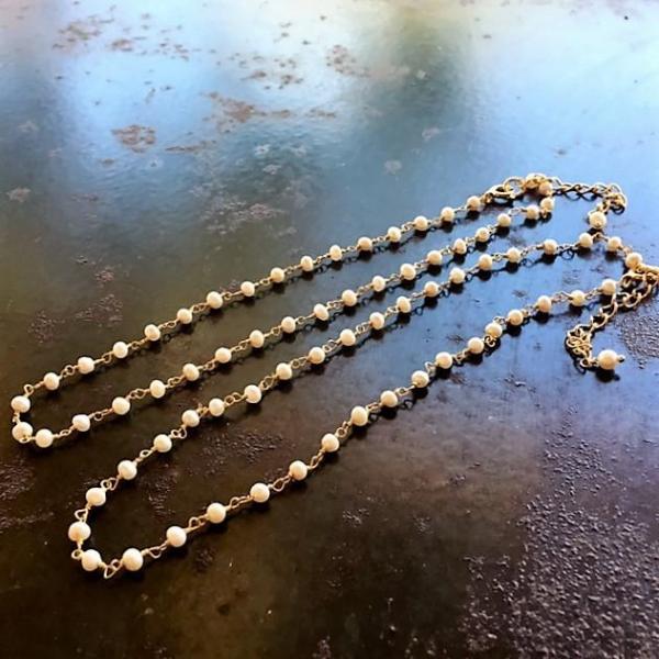 Gold Pearl Choker Necklace picture