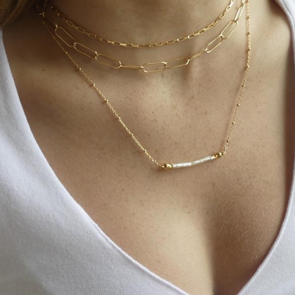 Pearl Bar Necklace |  IMK Jewelry picture