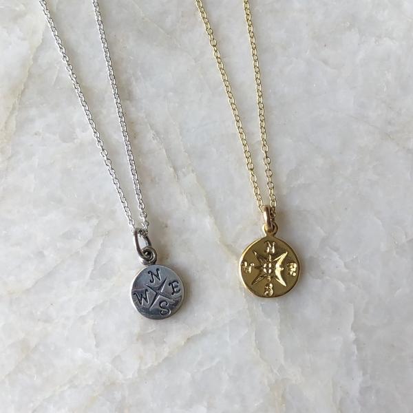 Tiny Golden Compass Necklace picture