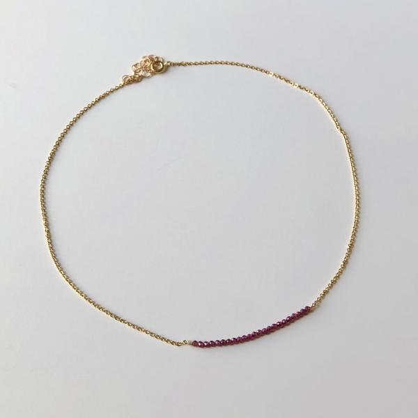 Gold Choker Necklace with Gemstone Strand picture