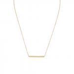 Gold Bar Necklace with Tiny CZ