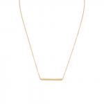 Gold Bar Necklace with Tiny CZ