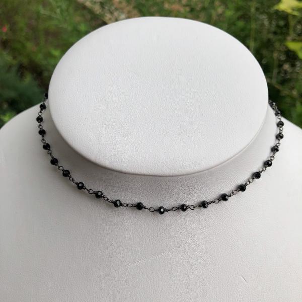 Gemstone Choker Necklaces in Gunmetal Black picture