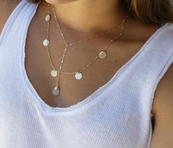 Hammered Gold Discs Necklace picture