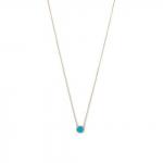 Blue Opal Disc Necklace in Gold