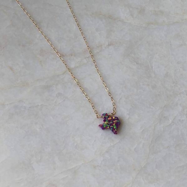 Maroon Texas Opal Necklace |  Gold or Silver picture