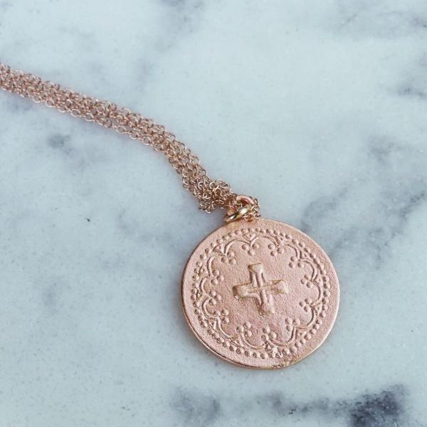 Catholic Cross Medallion Necklace picture
