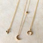 Tiny Moon & Star | Honey Bee | Crescent Choker Necklaces