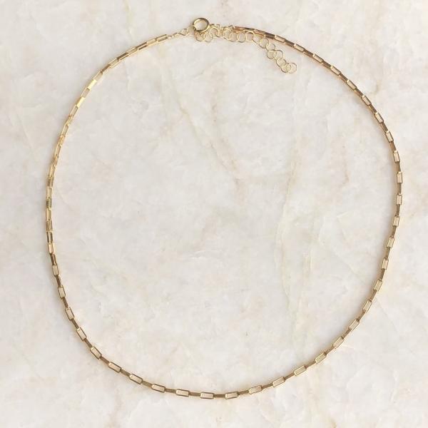 Box Chain Gold Choker Necklace | IMK Jewelry