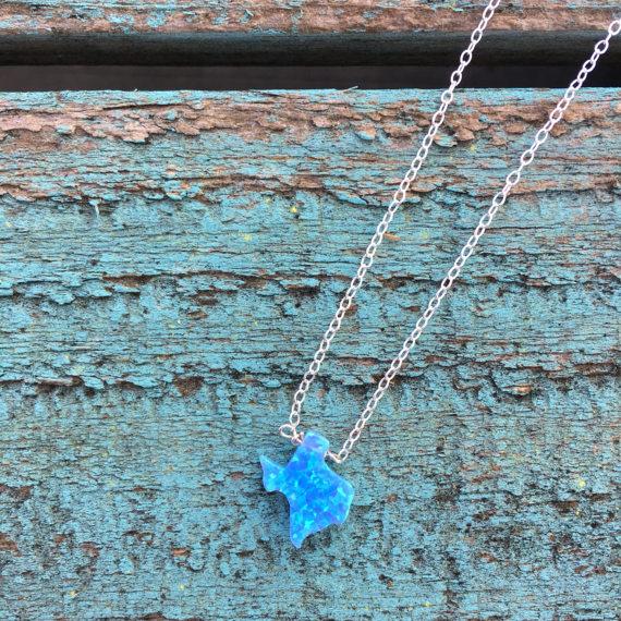 Blue Texas Opal Necklace |  Gold or Silver picture