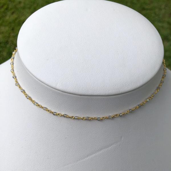 Tiny Gemstone Choker Necklaces | Gold or Silver picture