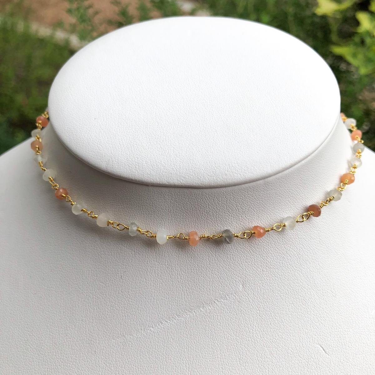 Multi-Moonstone Choker Necklace picture