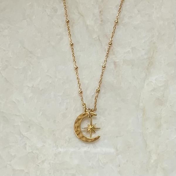 Hammered Moon and Starburst Necklace picture