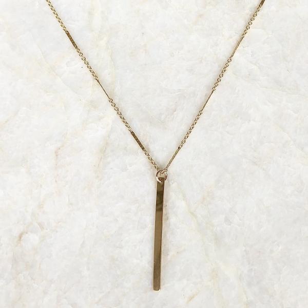 Gold Bar Drop Necklace | IMK Jewelry