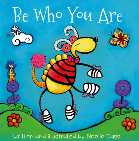 Be Who You Are Book, two stickers, and 5x7 greeting card picture