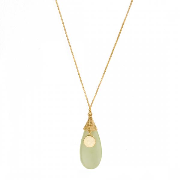 14K Gold Fill Light Jade Necklace