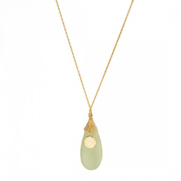 14K Gold Fill Light Jade Necklace picture