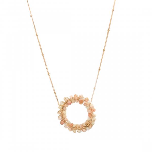 Pink Peruvian Opal Gold Fill Necklace