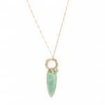 Aquamarine Long Gold Fill Necklace