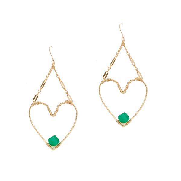 Green Chalcedony Heart Earrings picture