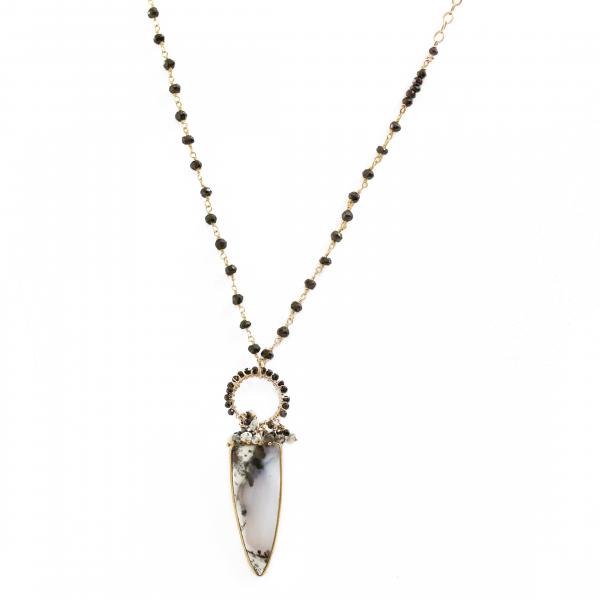 Dendritic Opal Long Gold Fill Necklace