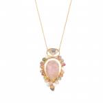 Amara's Gold Pink Quartz Necklace