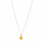 Yellow Chalcedony Teardrop Necklace