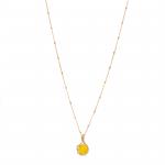 Yellow Chalcedony Teardrop Necklace