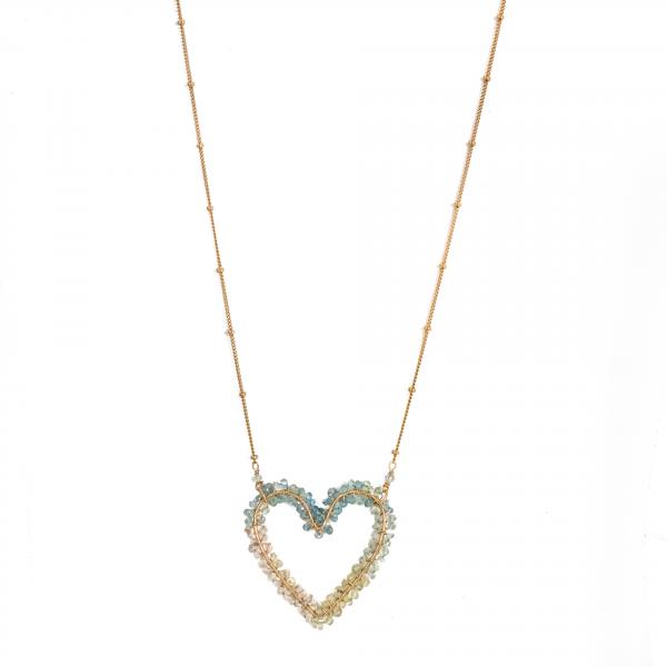 Multi Color Beryl Gold Fill Heart Necklace picture