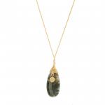 14K Gold Fill Green Moss Necklace