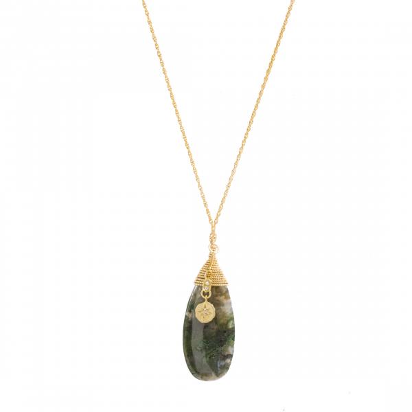 14K Gold Fill Green Moss Necklace picture