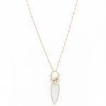 Rainbow Moonstone Long Gold Fill Necklace