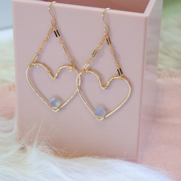 Blue Chalcedony Heart Earrings picture