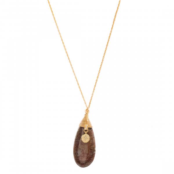 14K Gold Fill Leopardskin Jasper Necklace