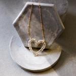 Rainbow Moonstone Fill Heart Necklace