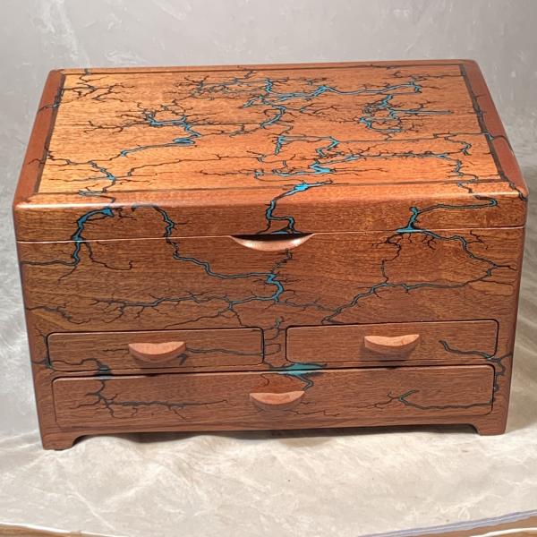 Mahogany and Turquoise jewelry box picture