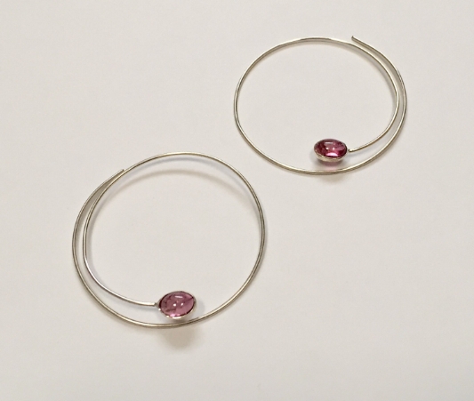 Gemstone hoop earrings picture