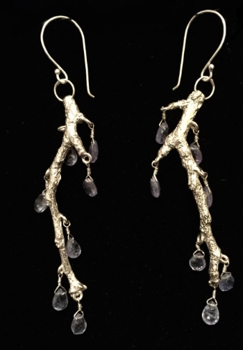 Branch earrings with Tanzanite