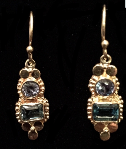 Blue topaz earrings picture