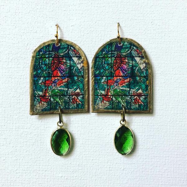 Marc Chagall Stained-Glass Postage-Stamp Earrings